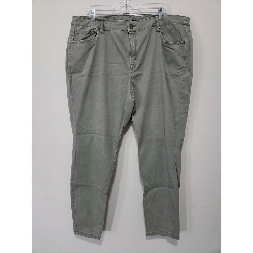 Lane Bryant Olive Green Skinny Pants Plus Size 24 Cotton Lyocell Blend Stretch